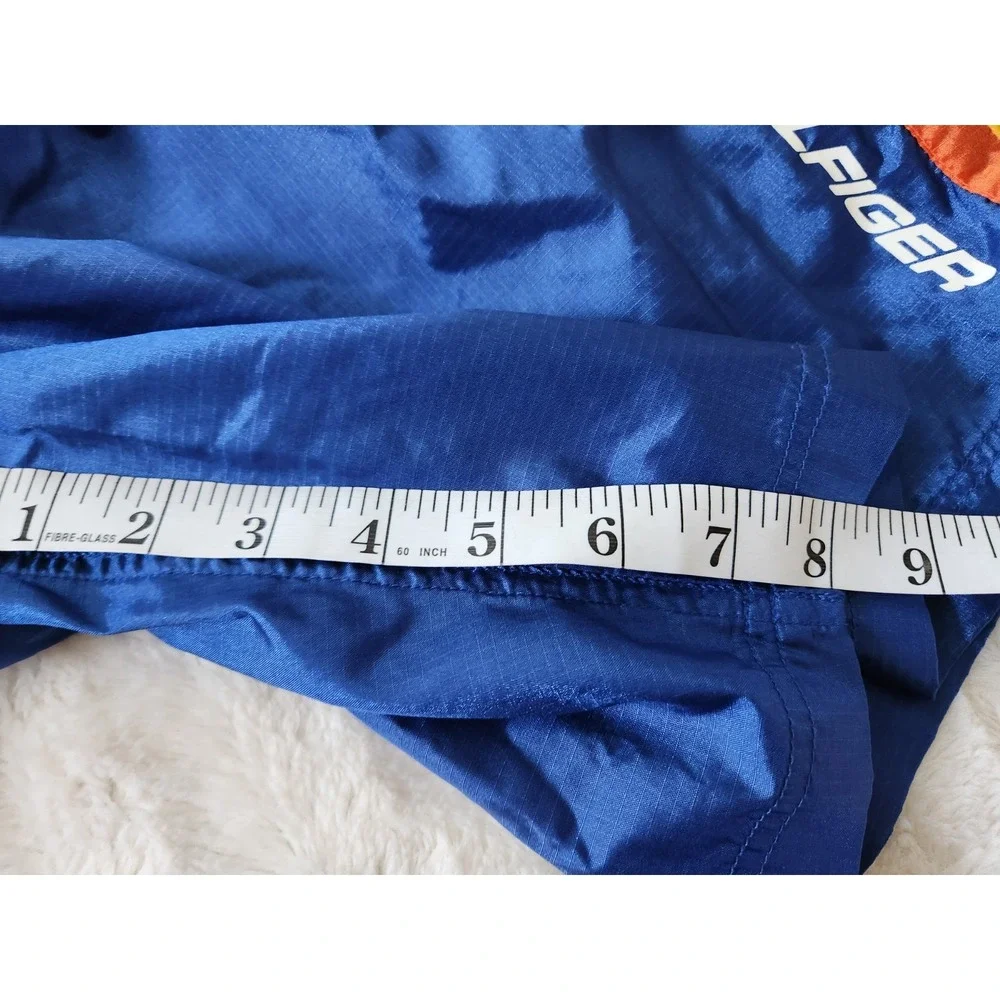 Tommy Hilfiger Swim Trunks Lined Vintage Blue Orange Yellow Mens Large Drawstrin